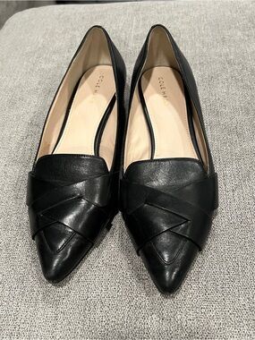 Cole Haan Camila Black Leather Skimmer Flats - Size 7